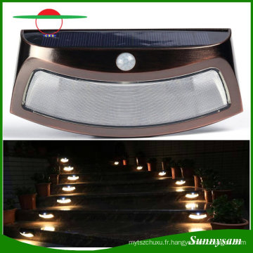 Éclairage extérieur imperméable à l&#39;eau de jardin lampe solaire 8 LED PIR détecteur de mouvement de lumière de mur lumière étape / escalier lumière